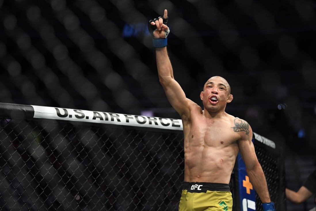 Jose Aldo reacts after his bout against Marlon Moraes during UFC 245. Photo: USA TODAY Sports