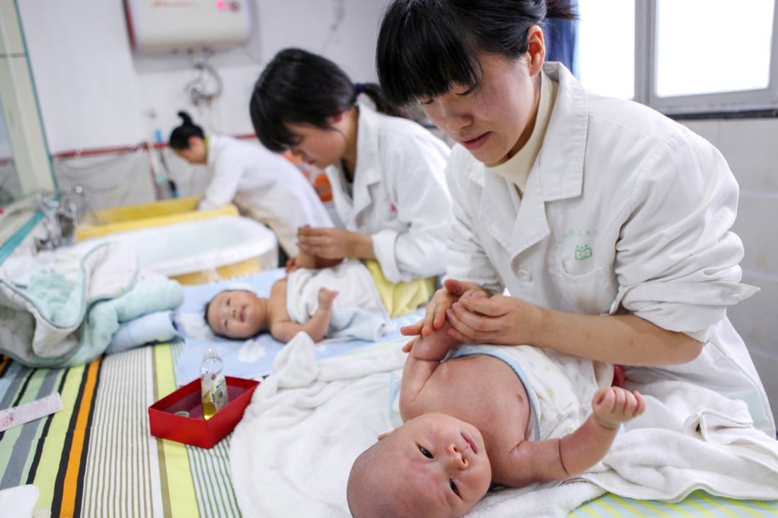 Nationwide, new births in China dropped 3.8 per cent to 14.65 million last year, the lowest birth rate since 1961. Photo: AFP