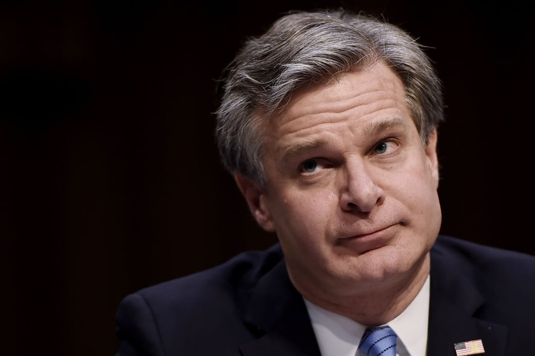 China represents the “greatest long-term threat to our nation’s information and intellectual property, and to our economic vitality”, said FBI director Christopher Wray. Photo: AFP