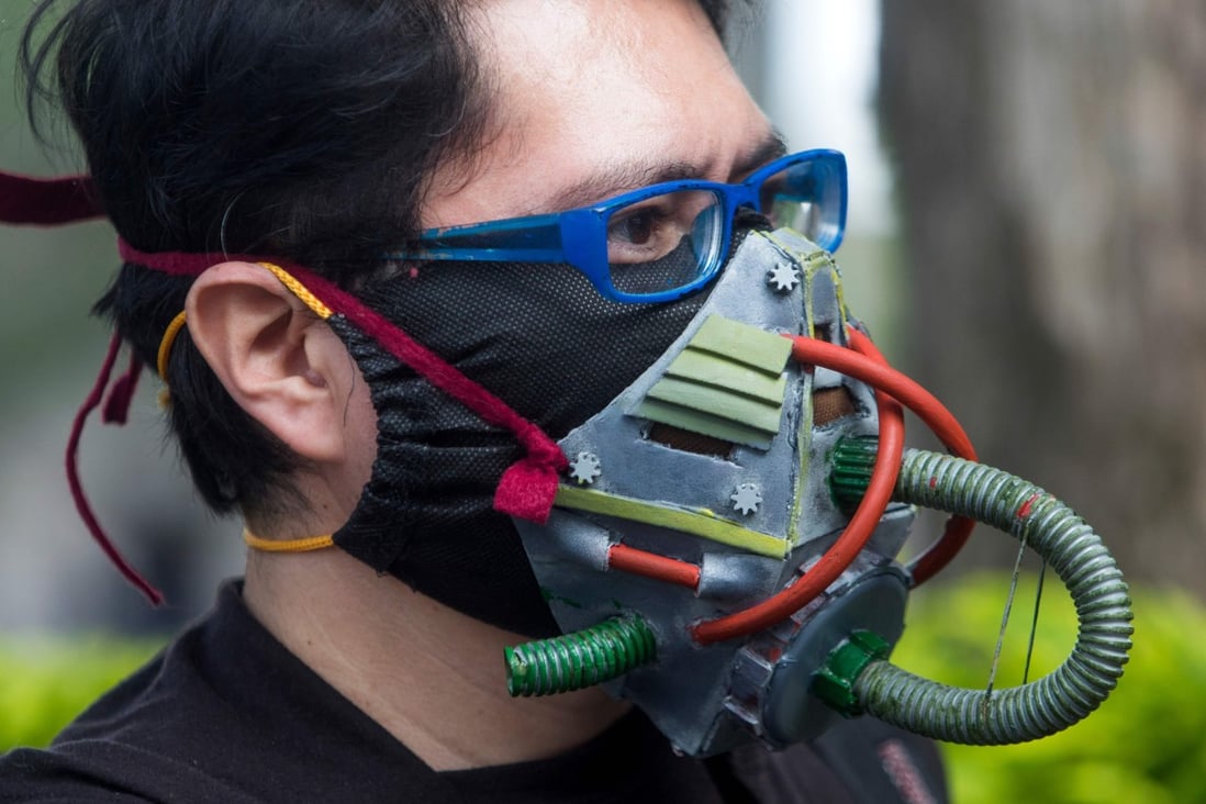 A man wears a face mask in Mexico City on Saturday. Photo: AFP
