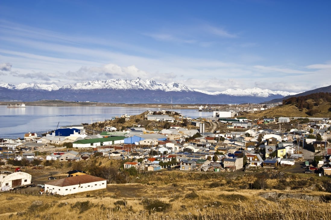The Patagonian city of Ushuaia. A fishing trawler returned to port after crew members contracted coronavirus, despite being at sea for 35 days. Photo: Handout