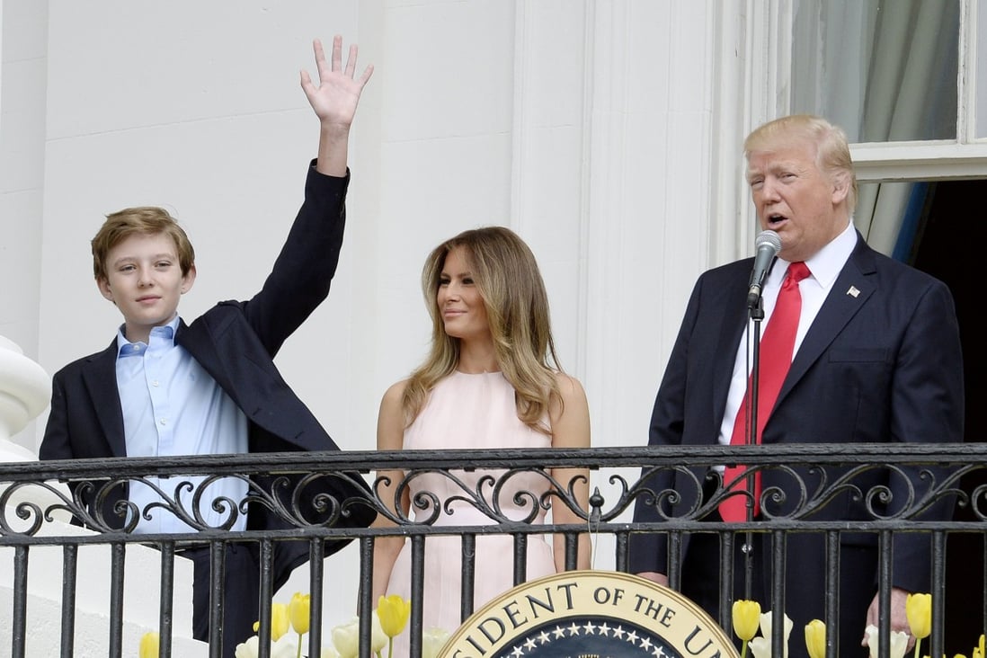 Barron Trump is making himself at home as one of only a few sons of presidents to grow up in the White House. Photo: EPA