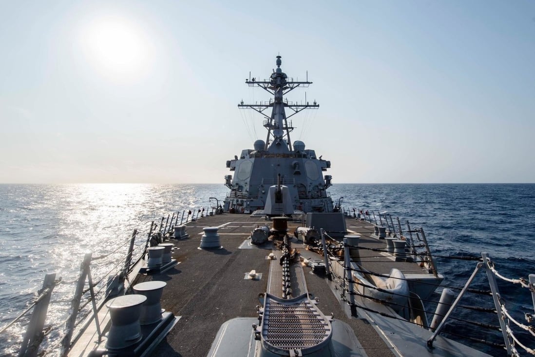 The guided-missile destroyer USS McCampbell transits the Taiwan Strait. Photo: US Navy