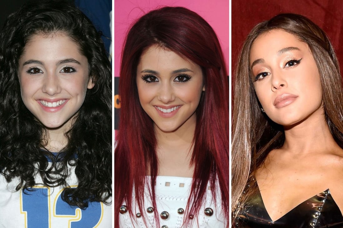 The transformation of Ariana Grande: pictured in 2008, 2010 and 2018. Photos: Getty