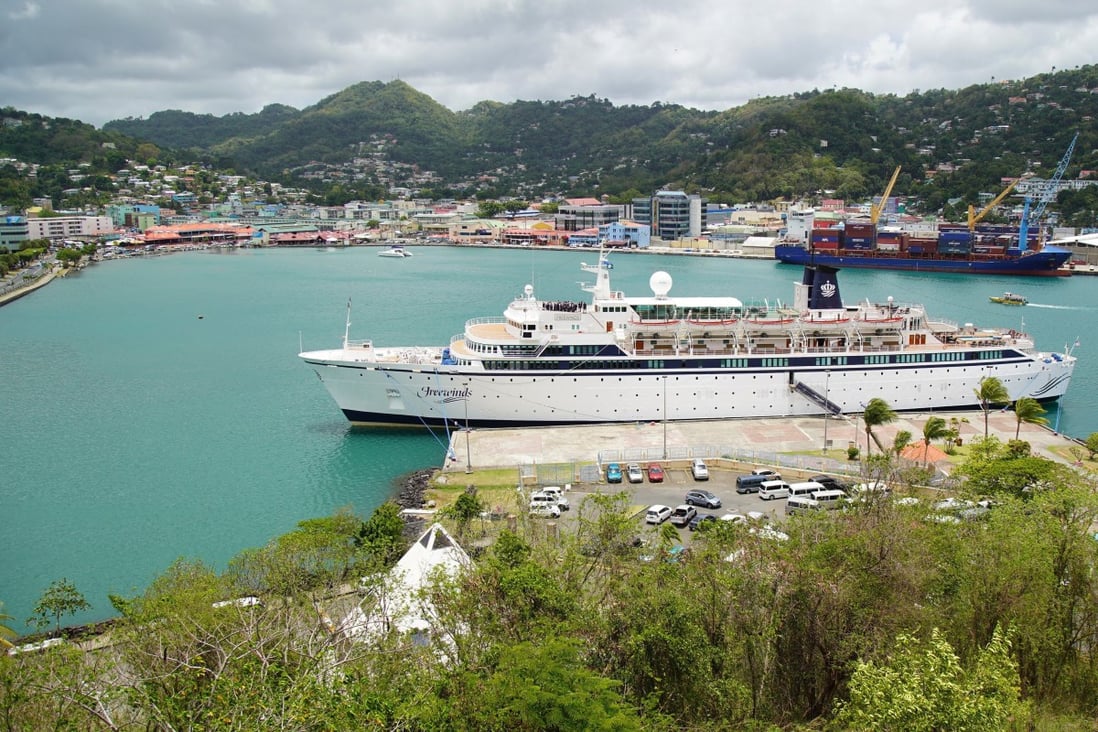 The Freewinds cruise ship docked in the port of Castries, capital of St Lucia. Photo: AP