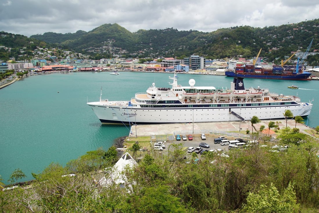 Brittania Cruise Ship Moored In Castries St Lucia In The Caribbean Stock Photo Alamy