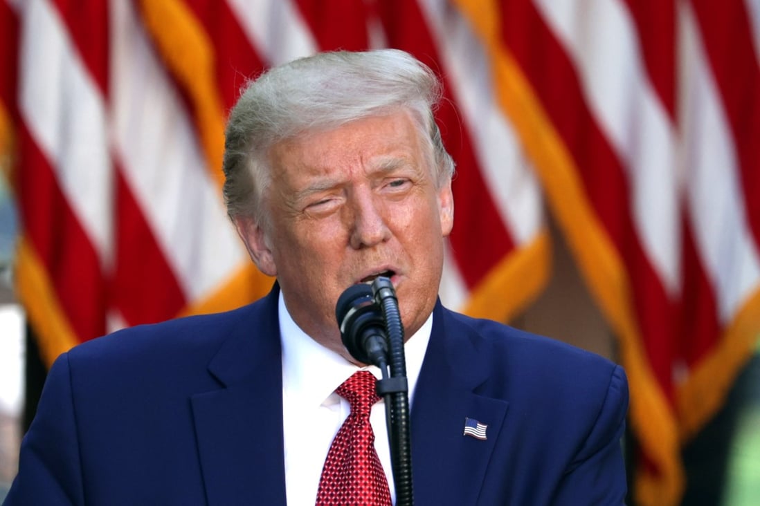 US President Donald Trump signed a law and issued an executive order on Wednesday to sanction individuals and banks deemed to have aided the erosion of Hong Kong’s autonomy. Photo: Bloomberg