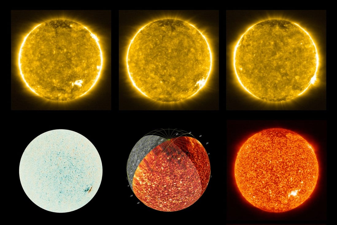 Images of the Sun taken with Polarimetric and Helioseismic Imager (PHI) and Extreme Ultraviolet Imager (EUI) of the Solar Orbiter spacecraft. Scientists said “campfires” visible on the surface are believed to be mini explosions, called nanoflares. Photo: Reuters/ESA/Nasa