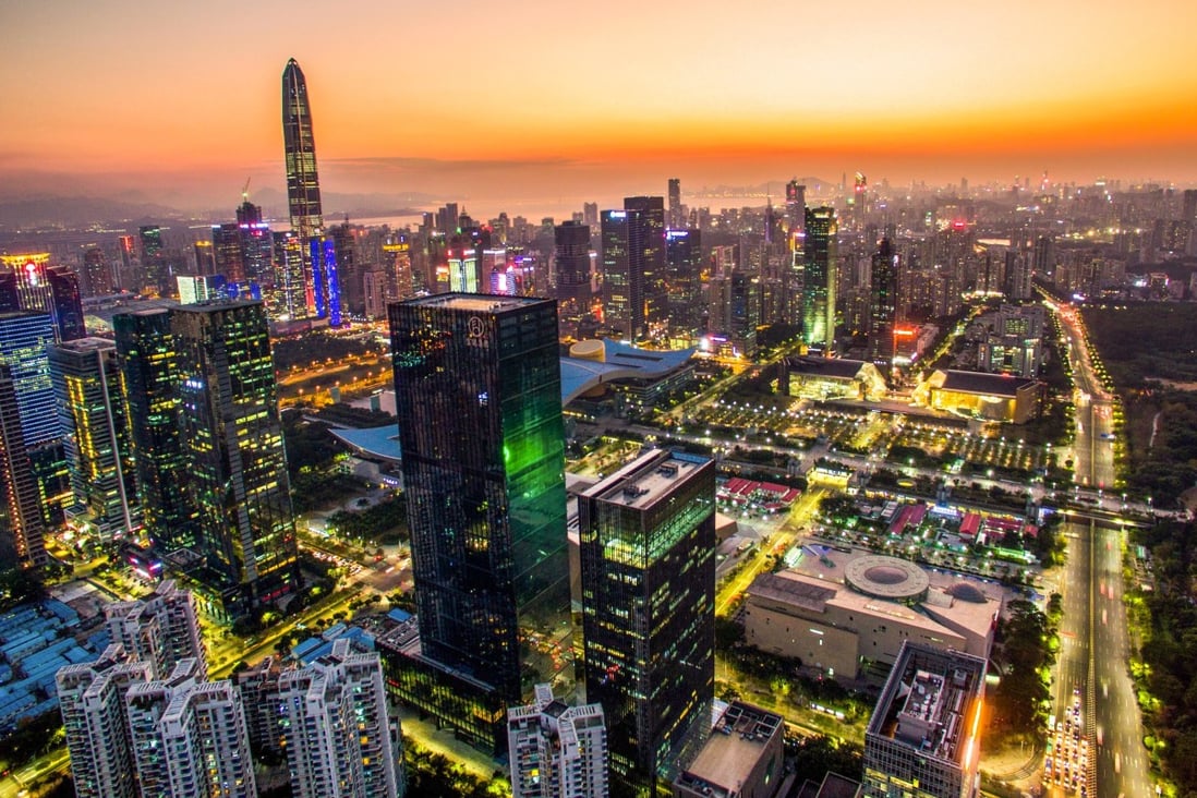 Guangdong, which includes the city of Shenzhen (pictured), recorded a contraction in growth of 2.5 per cent in the first half of the year from a year ago, according to official figures. Photo: Xinhua