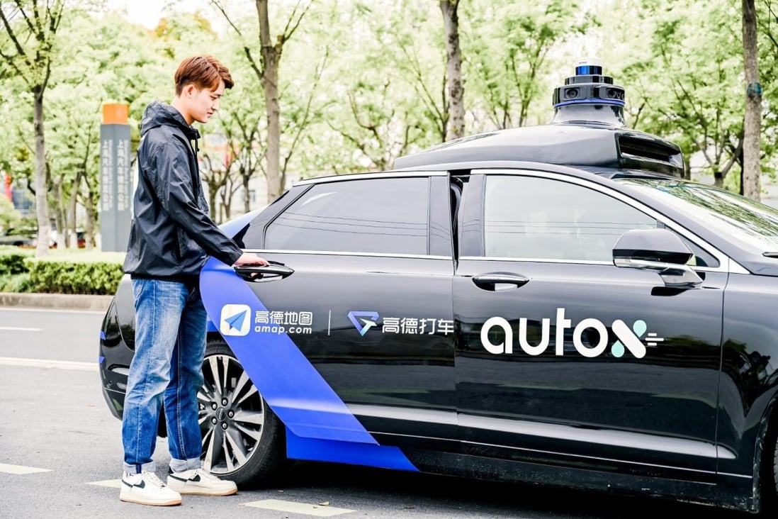 Starting from Monday, Chinese autonomous driving start-up AutoX and AlibabaÕs navigation and mobility platform AutoNavi are offering commuters in Shanghai the option of ride-hailing services using self-driving vehicles. HANDOUT PHOTO
