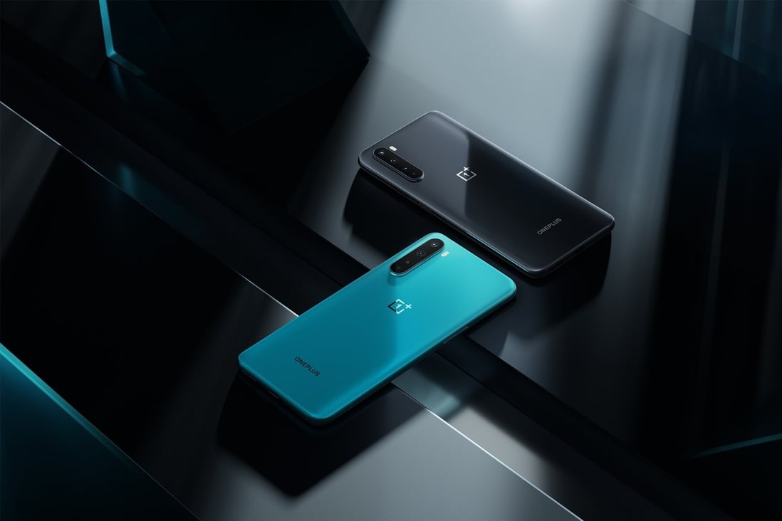 The OnePlus Nord comes in two colours: grey onyx and blue marble. Picture: Handout