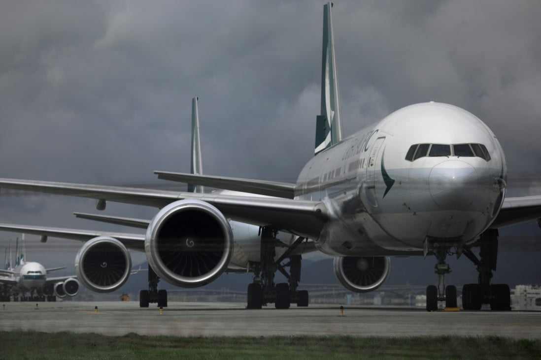 Largely grounded by Covid-19, Cathay Pacific is hoping to save cash in the short to medium term by delaying delivery of plane shipments from Airbus and Boeing. Photo: Sam Tsang