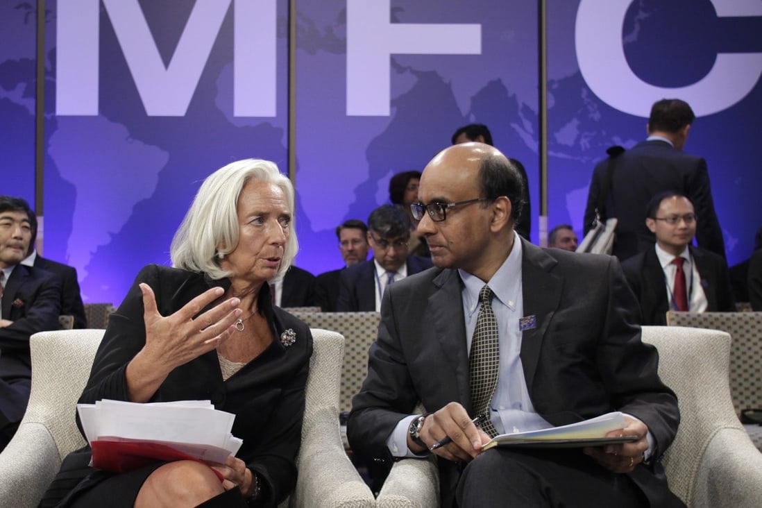 Tharman Shanmugaratnam, pictured with then-director of the International Monetary Fund Christine Lagarde in 2013. Photo: EPA