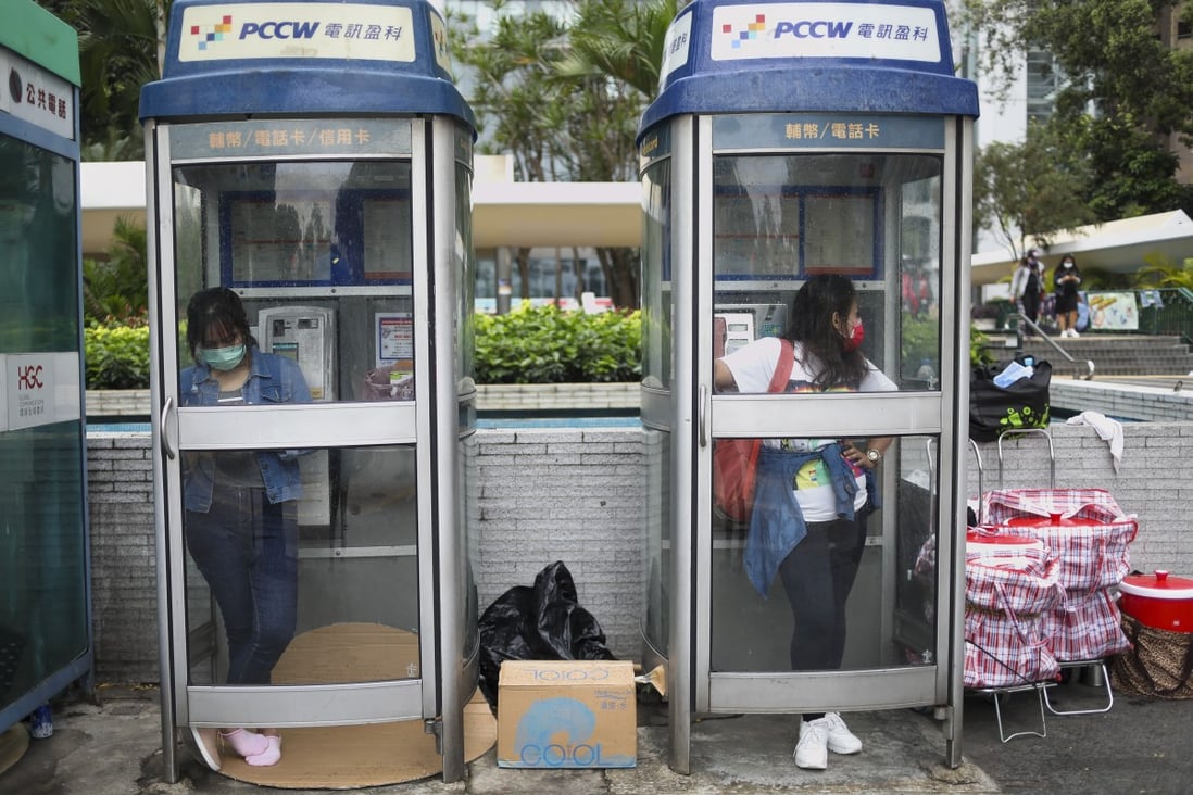 Foreign domestic workers on a day off in Central. Photo: Winson Wong