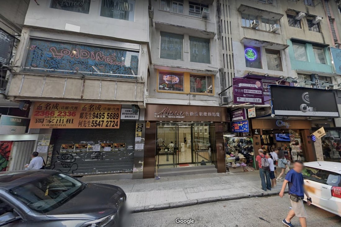 The 32-year-old old victim had just left his shop in Hong Kong’s popular Tsim Sha Tsui district when he was set upon by four robbers. Photo: Google