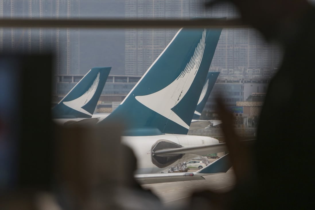 Image of a Cathay Pacific Airline parked at the Hong Kong International Airport in Chek Lap Kok. Cathay Pacific Airways announces a HK$4.93 billion deal to acquire low-cost carrier HK Express today. 27MAR19 SCMP / Winson Wong
