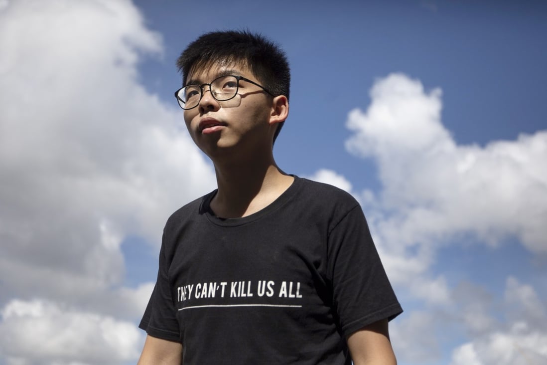 Activist Joshua Wong was the sole candidate banned from running in last year’s district elections. Photo: Bloomberg