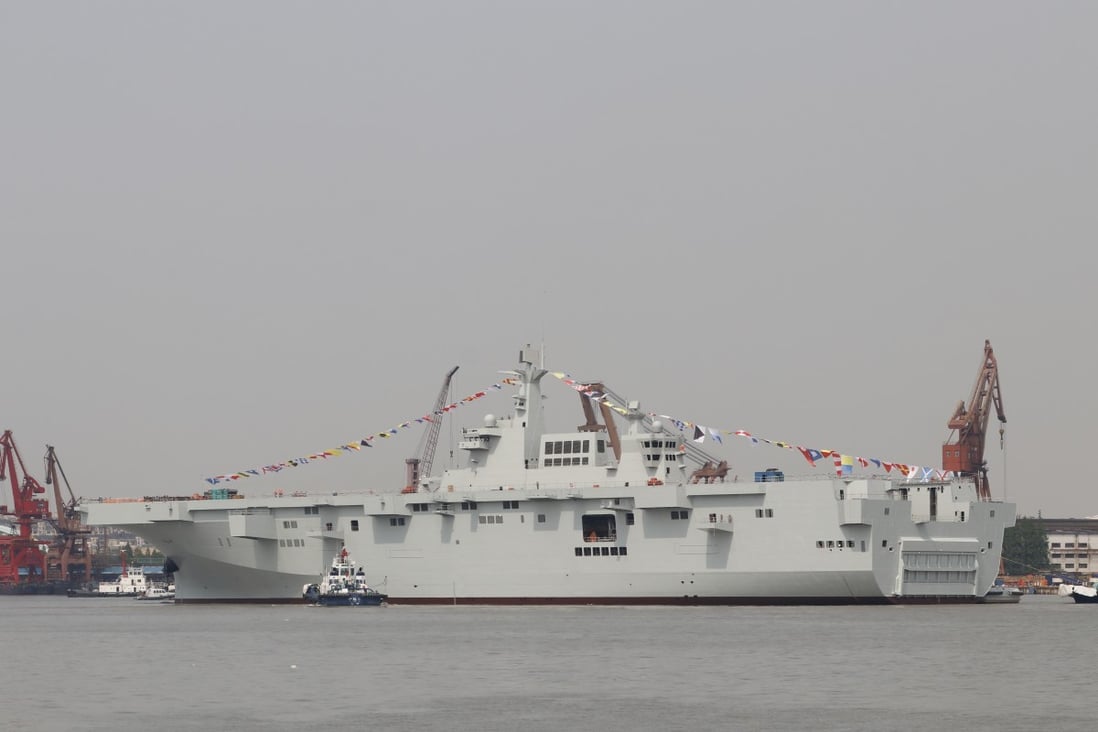 The new ships would be a more advanced version of the Type 075 vessels that have yet to enter service. Photo: Weibo
