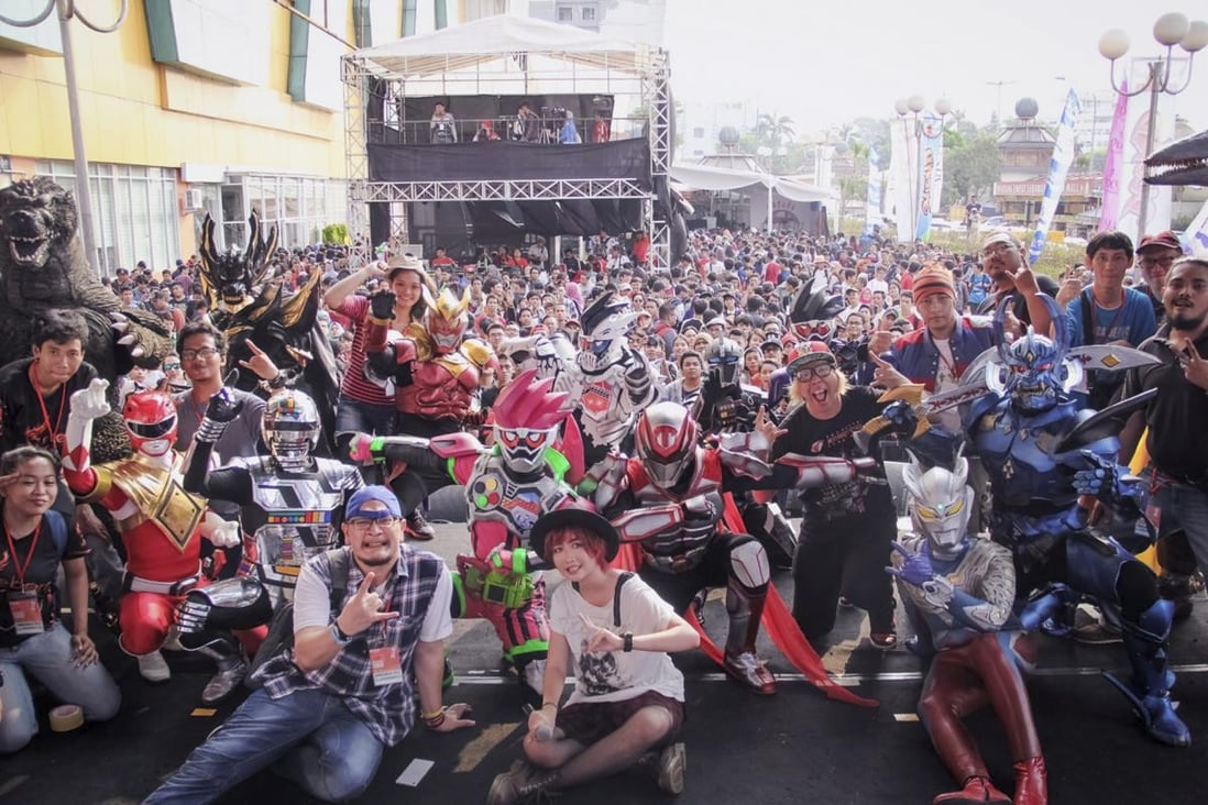 Tokusatsu enthusiasts at the annual Jakarta Little Tokyo Ennichisai Festival in 2019.