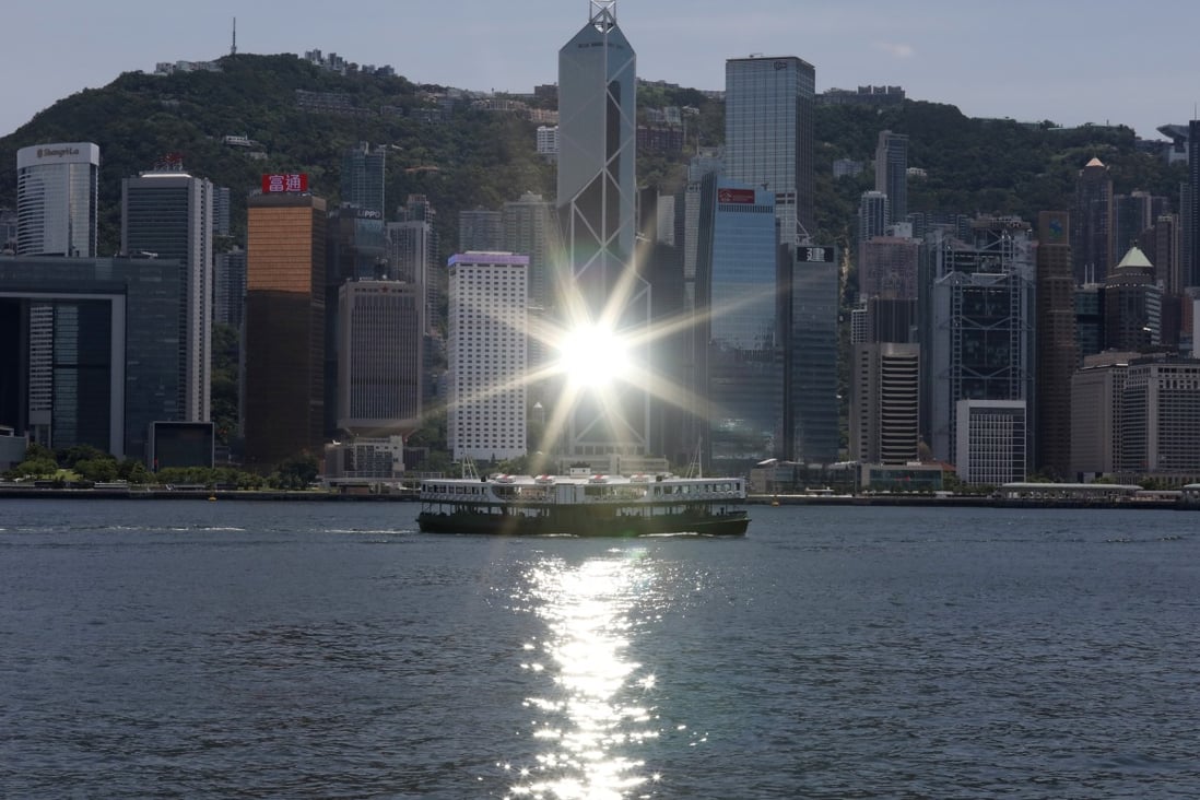 The Bank of China office tower located in Central business district, seen across the Victoria Harbour from Tsim Sha Tsui on July 14. Photo: Nora Tam