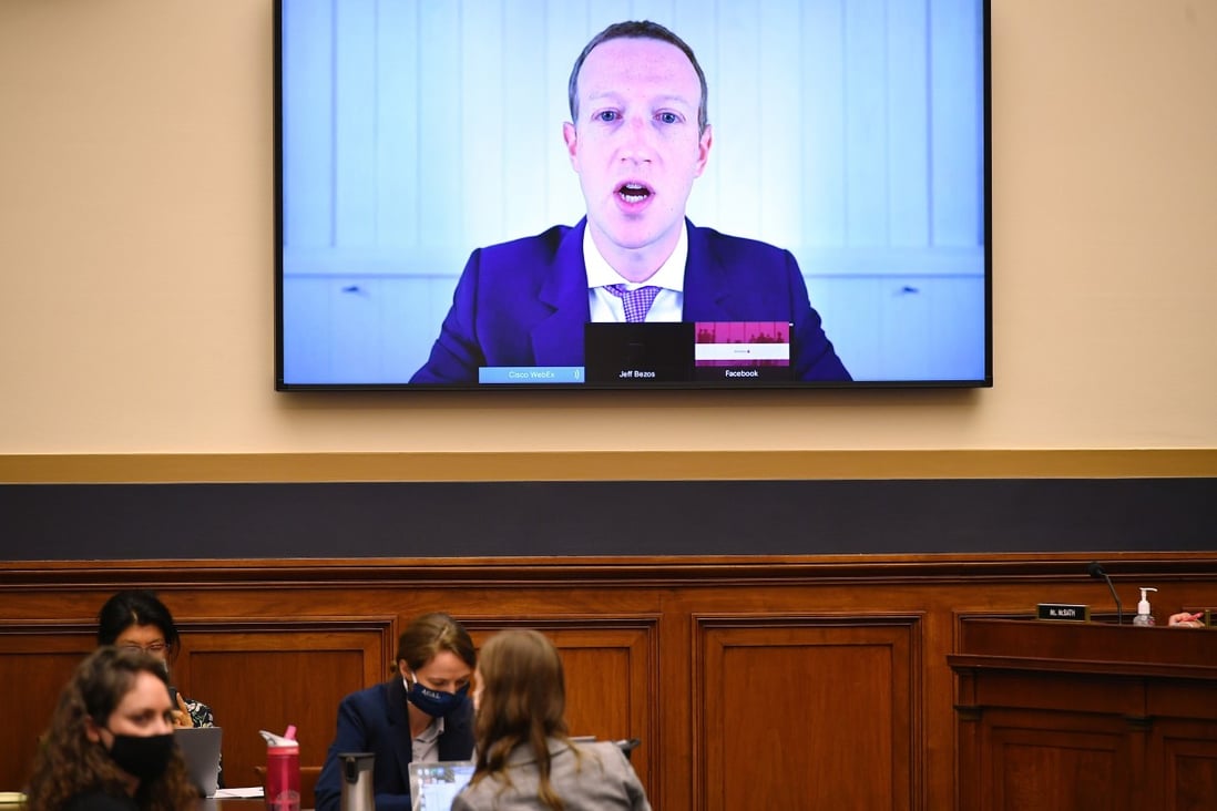 Facebook CEO Mark Zuckerberg testifies before the House Judiciary Subcommittee on Antitrust, Commercial and Administrative Law on Wednesday. Photo: EPA-EFE