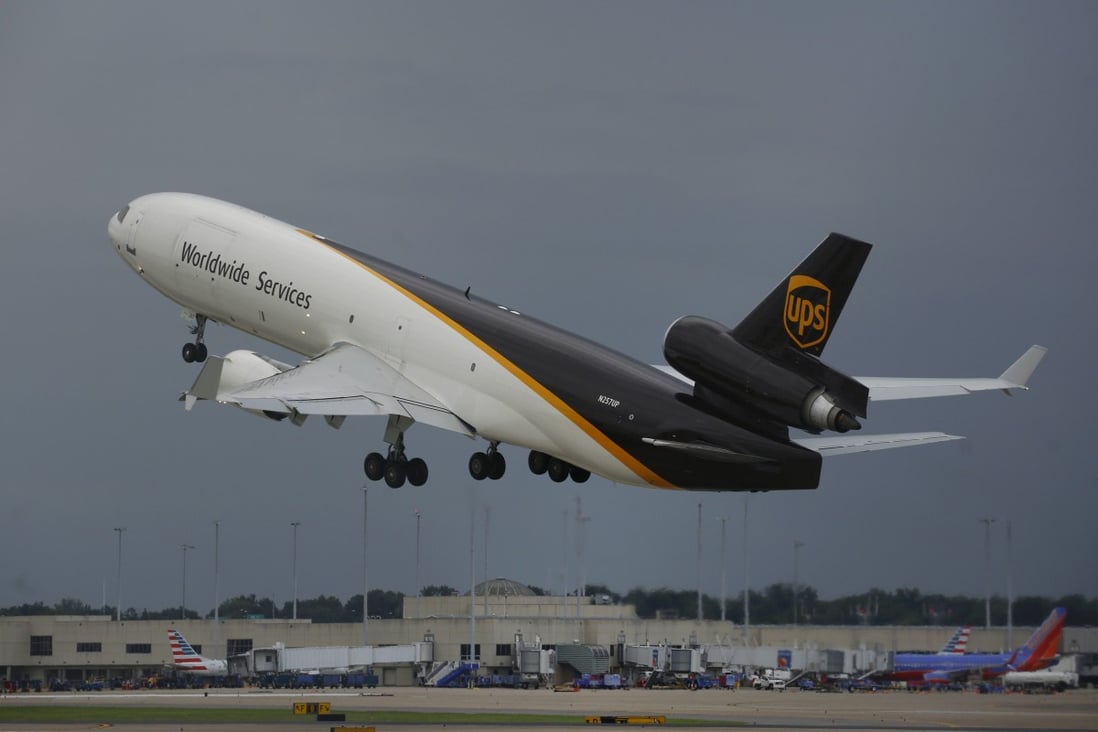 A company cargo jet takes off from the UPS Worldport facility in Louisville, Kentucky. Photo: Bloomberg