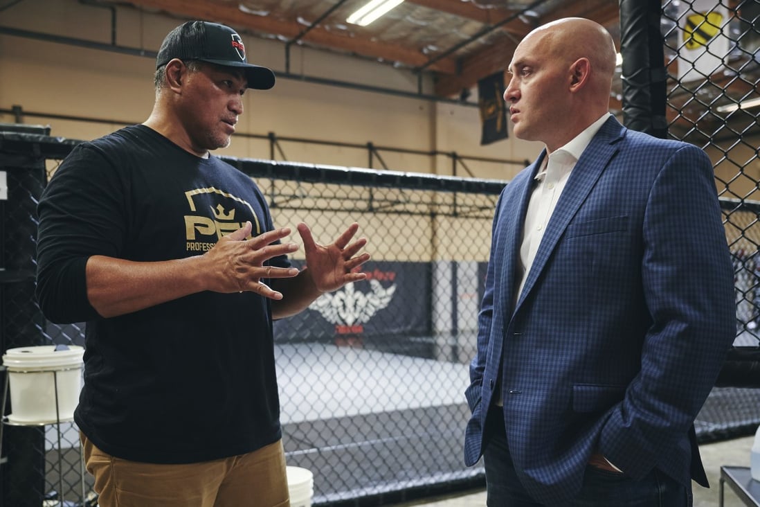 Vice-president of corporate communications Loren Mack with PFL president Ray Sefo at Xtreme Couture in Las Vegas. Photos: Handout