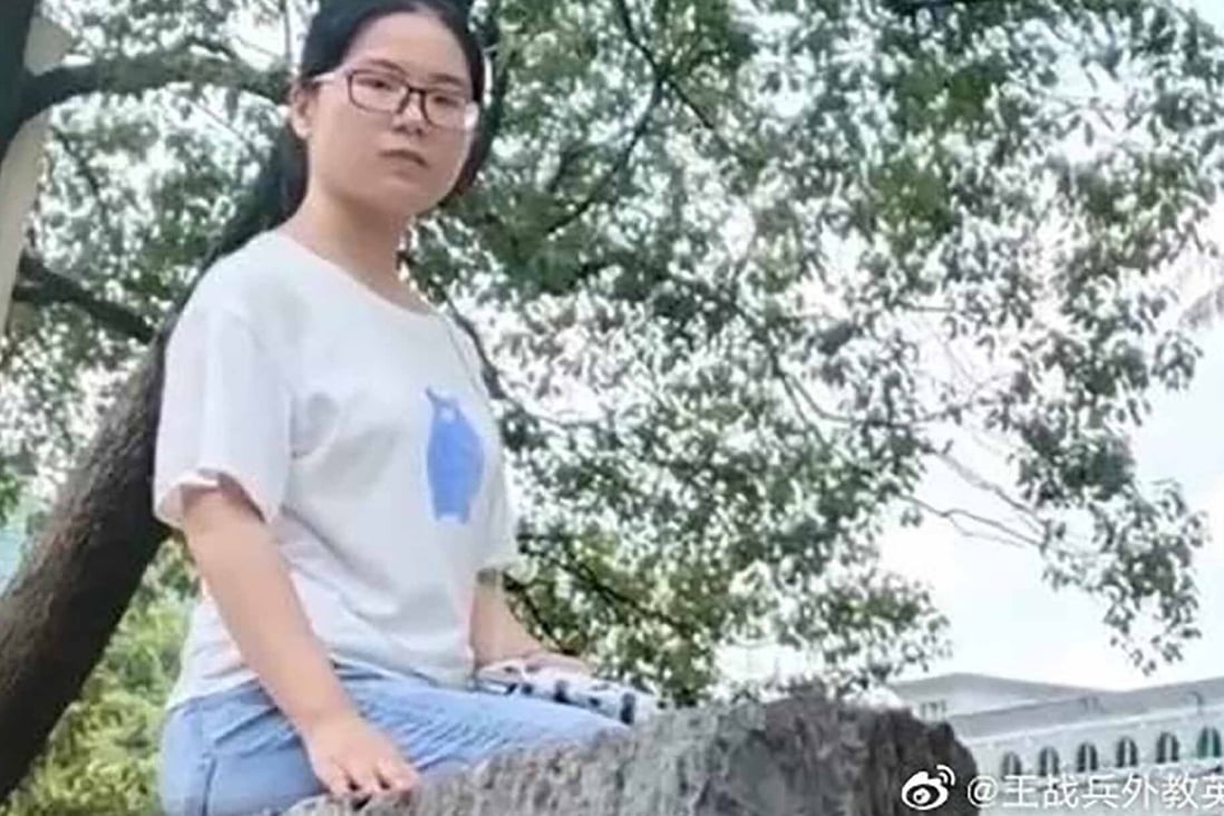 Zhong Fangrong scored 676 out of 750 on her college entrance exam and has been admitted to Peking University. She wants to study archaeology. Photo: Weibo