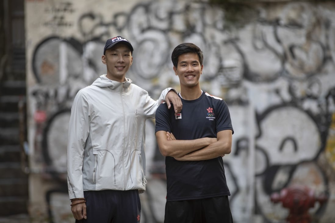 Kelvin Lau Tsz-ho (left) with his Hong Kong beach volleyball partner Wong Pui-lam in April last year after chemotherapy and surgery for leukaemia. Photo: Antony Dickson