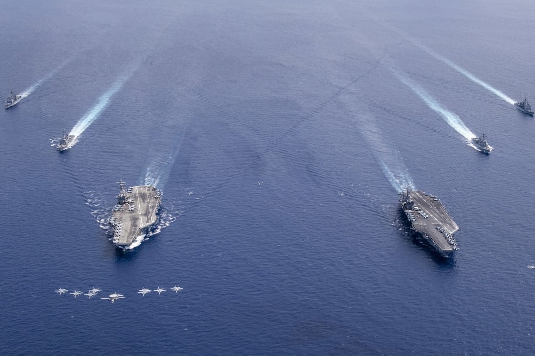 American aircraft carriers in the South China Sea. Photo: EPA