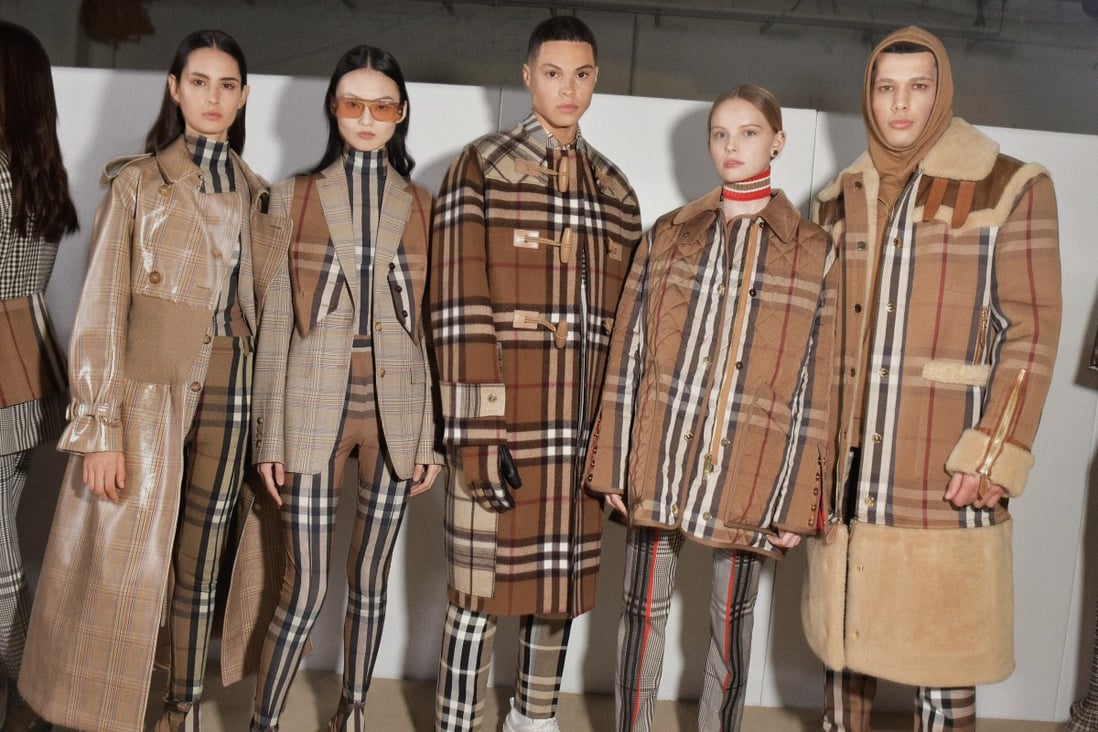 Models stand backstage at the Burberry autumn/winter 2020 show in London in February. Burberry has opened its first “social retail” store in Shenzhen, China, to attract tech-savvy Chinese customers.