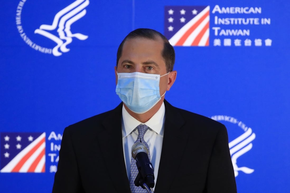 The new-look mission seals were released as US Health Minister Alex Azar was visiting Taiwan. Photo: EPA-EFE