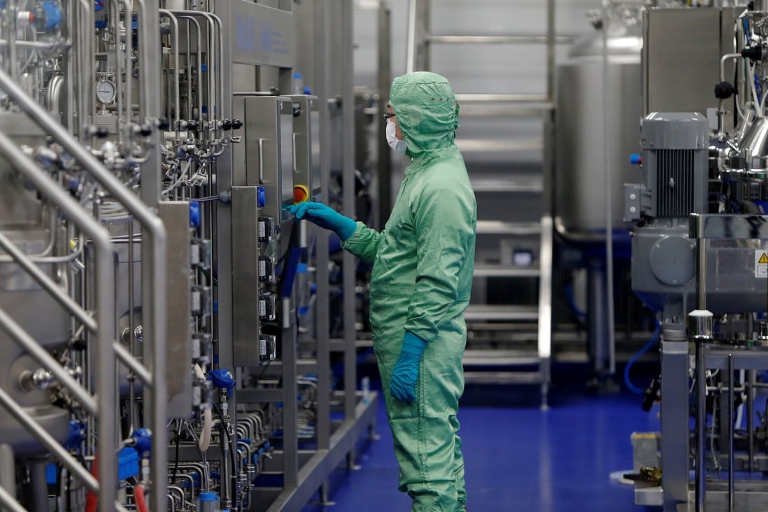 A technician works at a manufacturing facility of Chinese vaccine maker CanSino Biologics in Tianjin, China. Photo: Reuters/China Out