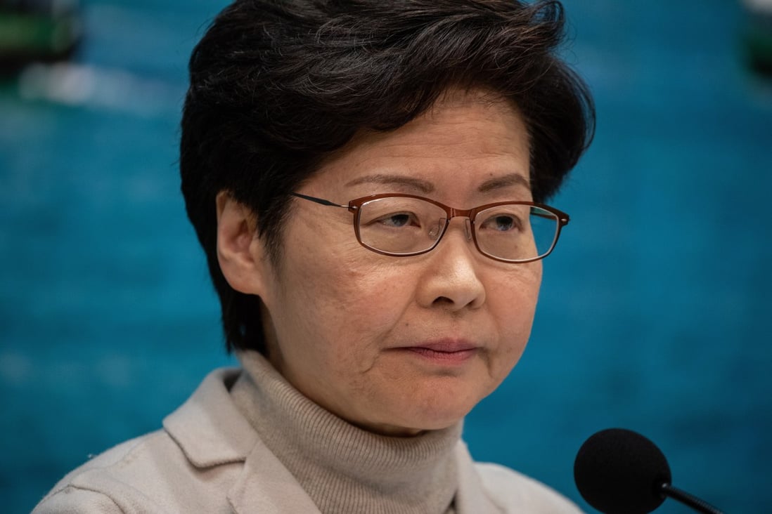 Hong Kong Chief Executive Carrie Lam speaks during a press conference. Photo: EPA-EFE