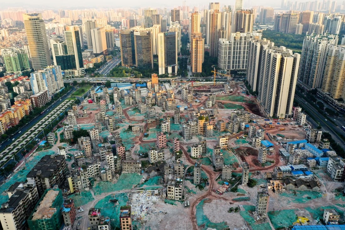 A bird’s-eye view of Xiancun, or Xian village, an urban village in downtown Guangzhou city, southern China’s Guangdong province, where prices have risen 10 times over the past 10 years. Photo: Imaginechina