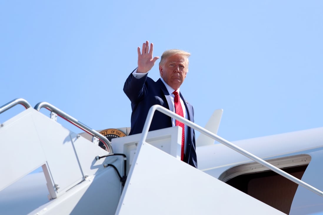 US President Donald Trump boards Air Force One at Joint Base Andrews, Maryland, on Monday. Photo: Reuters