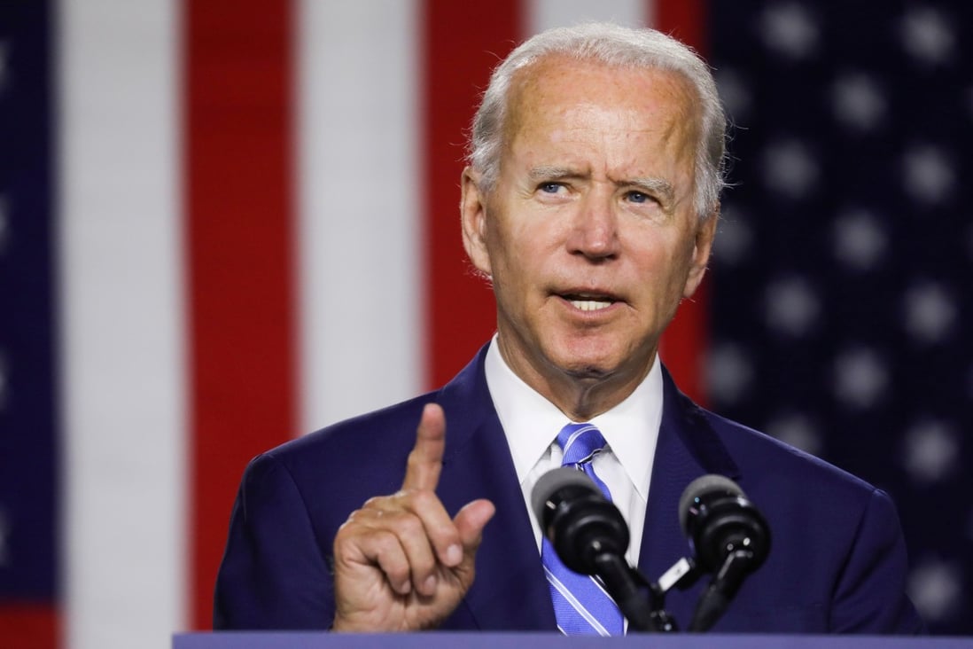 Democratic US presidential candidate and former Vice-President Joe Biden speaks during a campaign event in Wilmington, Delaware, on July 14. Photo: Reuters