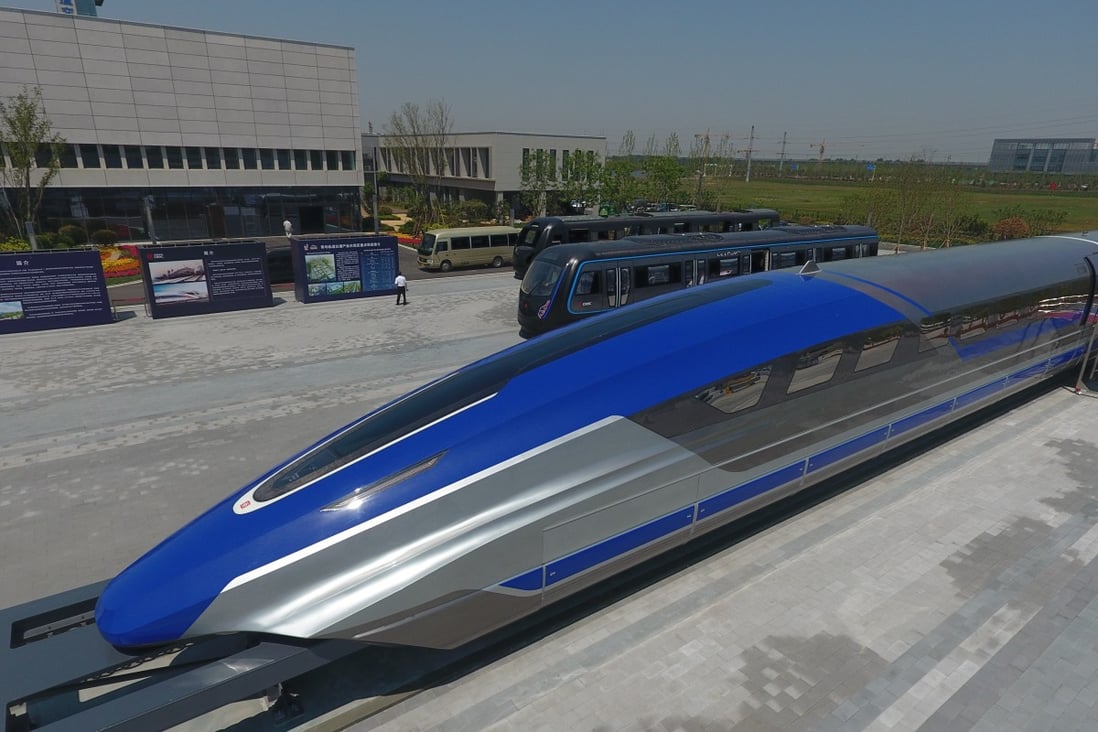 China unveiled a high-speed maglev train with a maximum speed of 600km/h last year. Photo: Getty Images