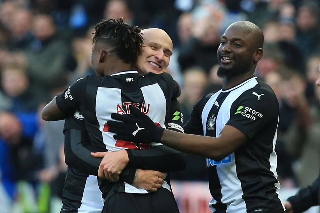 Newcastle United are known as ‘The Magpies’ for their black and white home strip. Photo: AFP