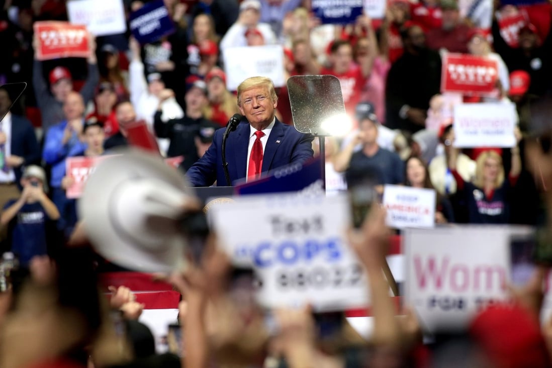 US President Donald Trump speaks to supporters during a rally in Charlotte, North Carolina in March. Photo: TNS
