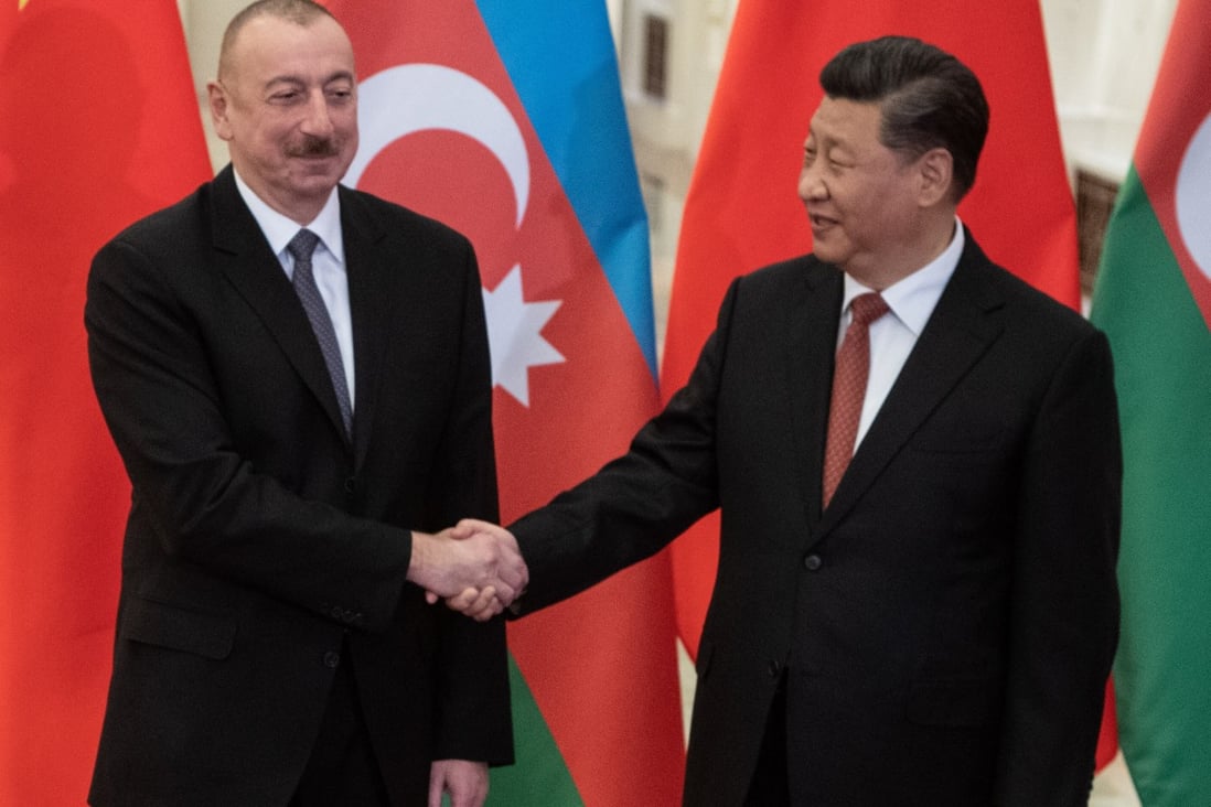 Azerbaijan President Ilham Aliyev and Chinese President Xi Jinping during the second Belt and Road Forum for International Cooperation in April 2019. Photo: AFP