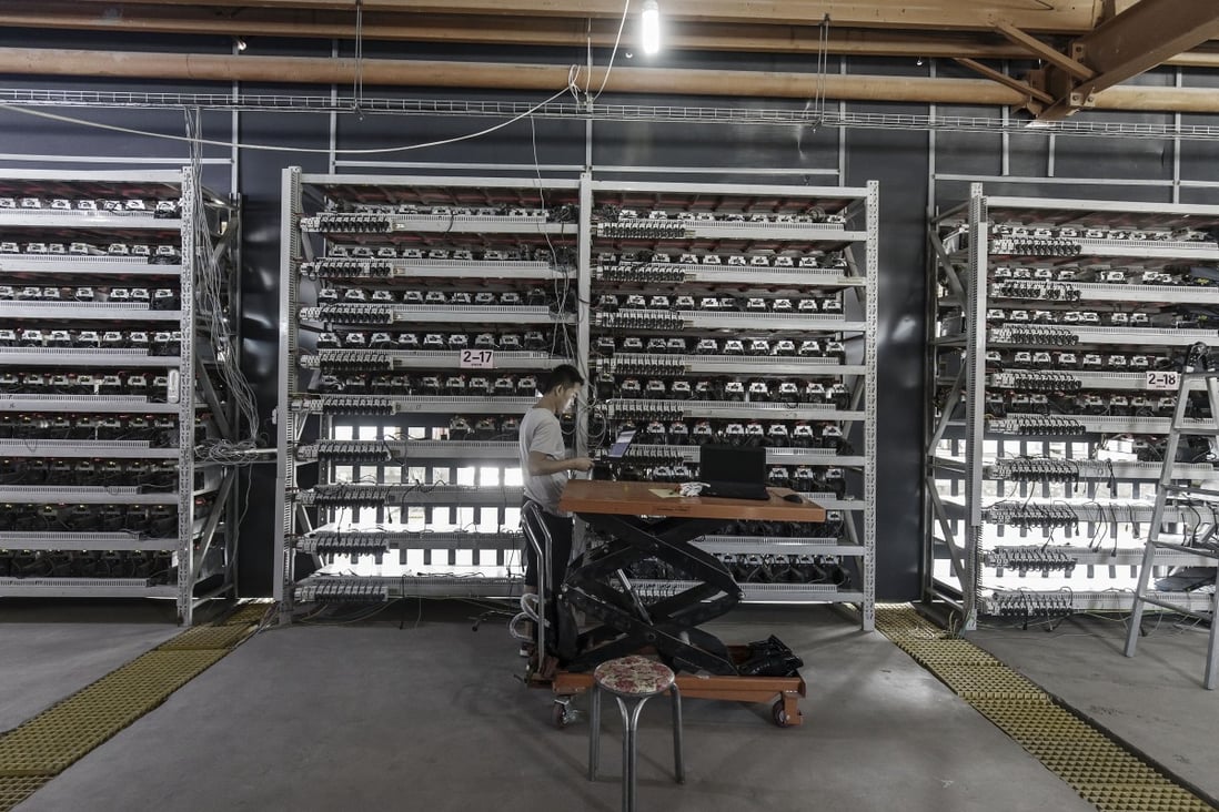 Beijing prohibits its citizens from directly exchanging yuan for cryptocurrencies through online sites, and has closed cryptocurrency exchanges, but cryptocurrency mining – seen here at a facility in Inner Mongolia – remains prevalent in China. Photo: Bloomberg