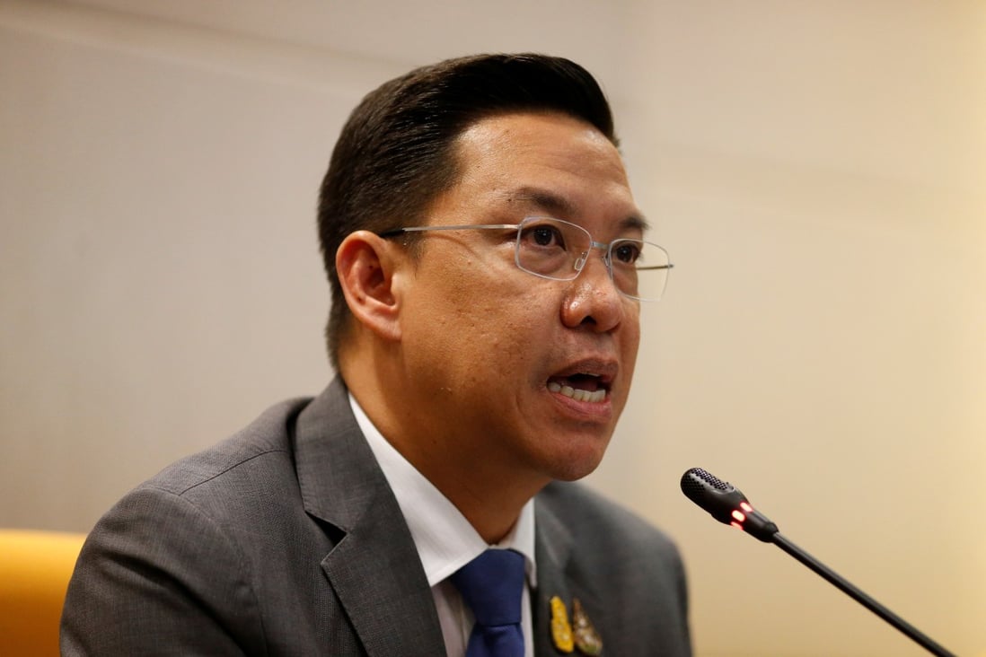 Thailand's Minister of Digital Economy and Society Puttipong Punnakanta briefs the media about the country’s move to order Facebook to block a group, and plans to block more online content. Photo: Reuters