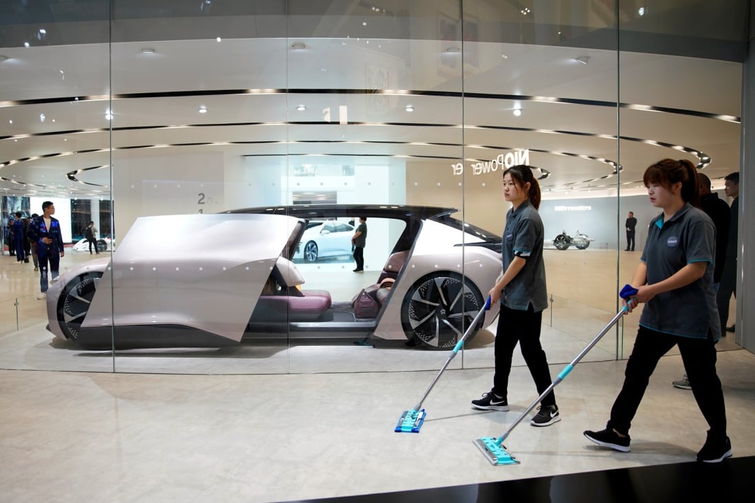 Nio’s self-driving electric concept car NIO Eve on display at the Shanghai Auto Show in 2019. Photo: Reuters