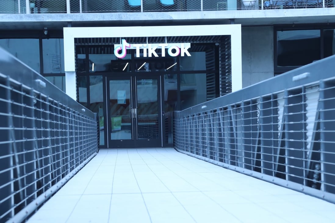 The entrance to short video-sharing app operator TikTok’s offices in Culver City, in Los Angeles, California. The path for TikTok owner ByteDance to divest the app’s US operation may still go through China, following Beijing’s latest revision of the country’s technology export controls. Photo: Xinhua