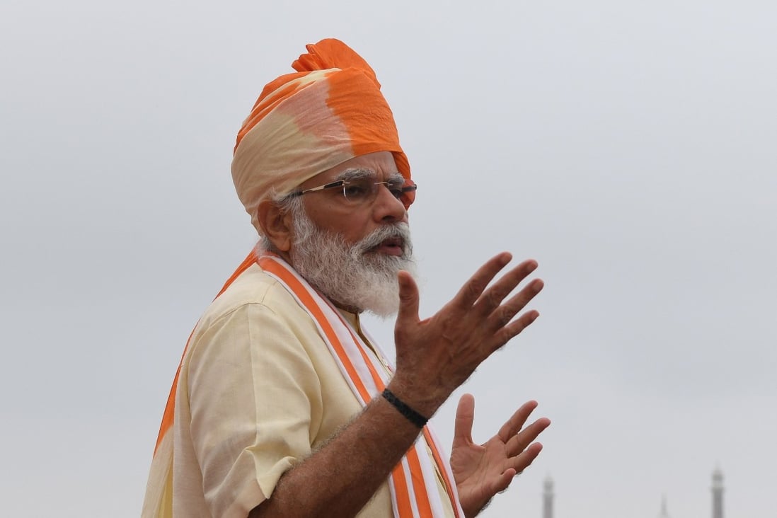 India's Prime Minister Narendra Modi pictured during a ceremony to celebrate India's Independence Day earlier this month. Photo: AFP