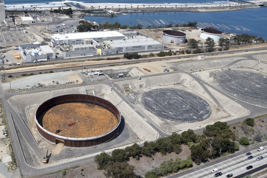 FILE - The Sept. 4, 2015 file photo shows the Carlsbad, Calif. desalination plant which borders Interstate 5 on one side and the Pacific Ocean on the other in Carlsbad, Calif. UN Warns of Rising Levels of Toxic Brine as Desalination Plants Meet Growing Water Needs. (AP Photo/Lenny Ignelzi, file)