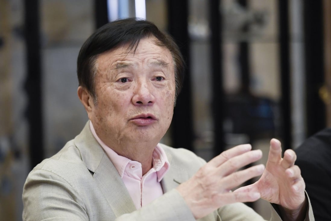 Ren Zhengfei, chief executive officer of Huawei Technologies, is interviewed in Shenzhen, southern China, on Oct. 16, 2019. Photo: Kyodo