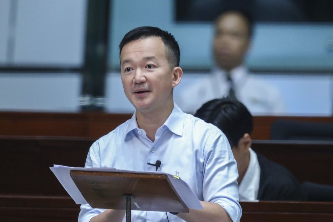 Lawmaker Raymond Chan met Legislative Council president Andrew Leung on Wednesday to reveal his intention to step down this month. Photo: Sam Tsang