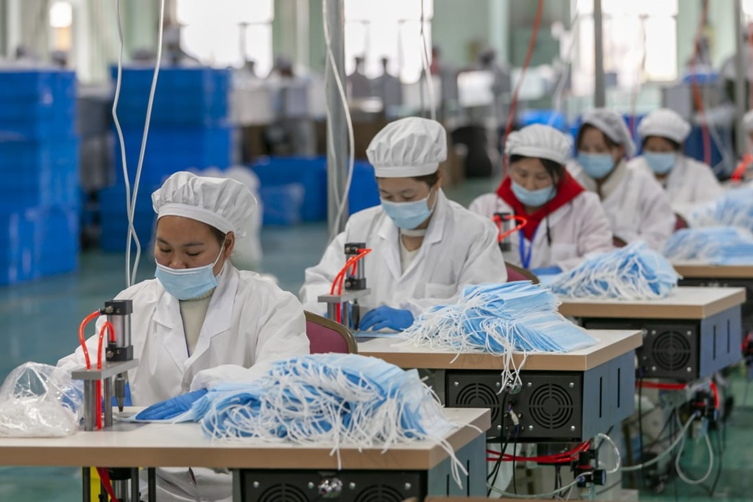 As the coronavirus continues to spread in the United States, China-made face masks are among exports to the US that have been granted a new short-term extension to trade war tariffs until the end of the year. Photo: Xinhua